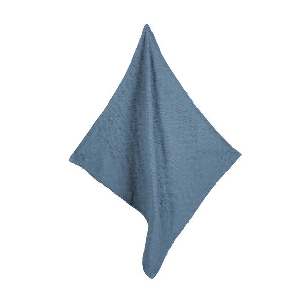 Modra pletena otroška odeja iz organskega bombaža 80x80 cm Seashells – Roba-image-1