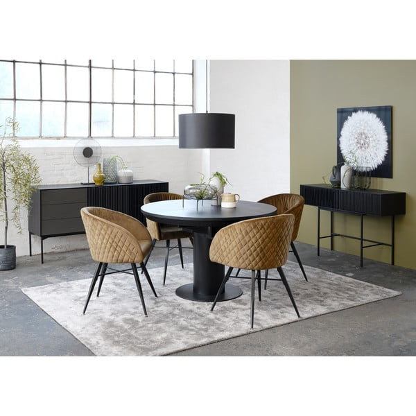 Konzolna mizica iz črnega hrasta s kovinskimi nogami Canett Oxford, dolžina 120 cm-image-2