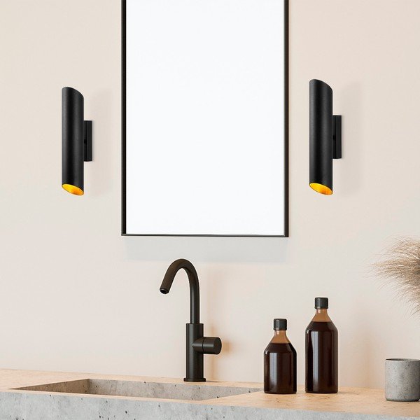 Črna/zlata stenska svetilka ø 8 cm Cut – Opviq lights-image-2