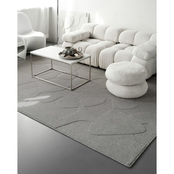 Siva volnena preproga 160x230 cm Morphic Botanica – Agnella-image-1