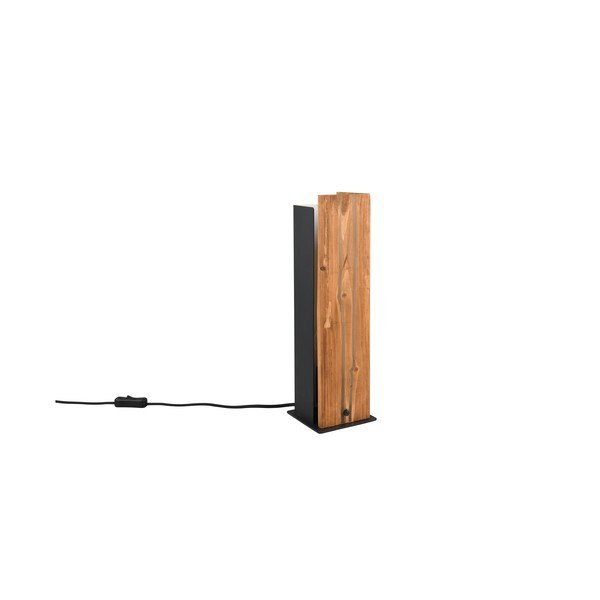 Namizna svetilka z lesenim senčilom v črni in naravni barvi (višina 40 cm) Karuni – Trio-image-3