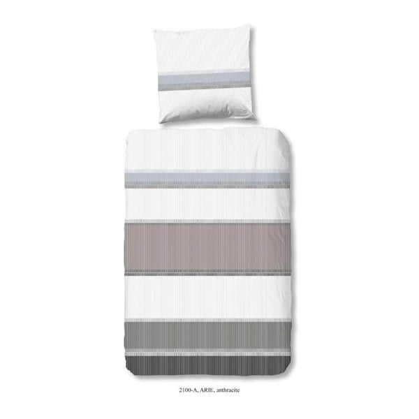 Bombažno posteljno perilo za eno osebo Dobro jutro Arie Antracit, 140 x 200 cm