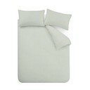 Zelena 3-delna posteljnina za zakonsko posteljo 200x200 cm Epping Textured Stripe – Catherine Lansfield