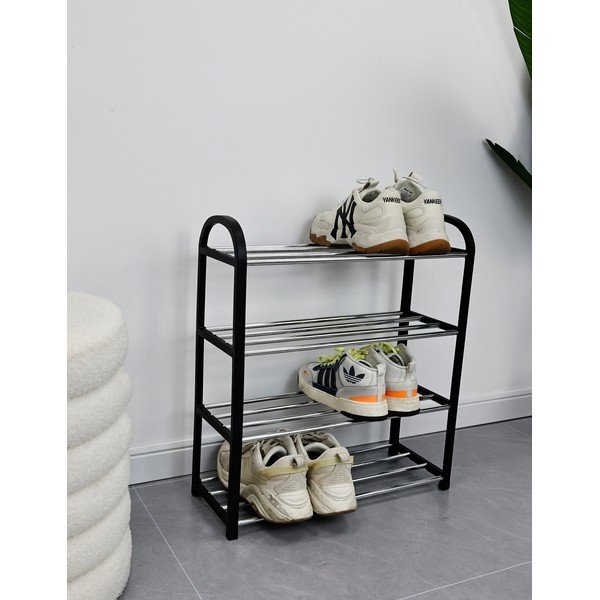 Črno plastično stojalo za čevlje 50,5x57x19 cm Hallfrid – Yes Everyday-image-1