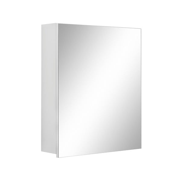 Bela stenska kopalniška omarica z ogledalom Støraa Wisla, 60 x 70 cm