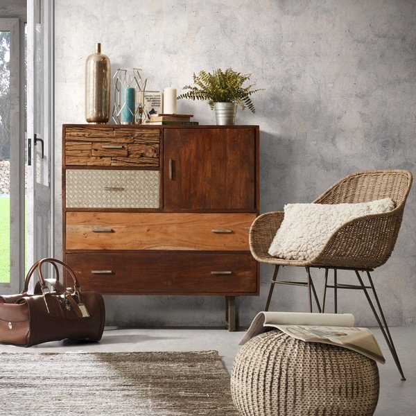 Rjavo-bel tabure La Forma Shore-image-4