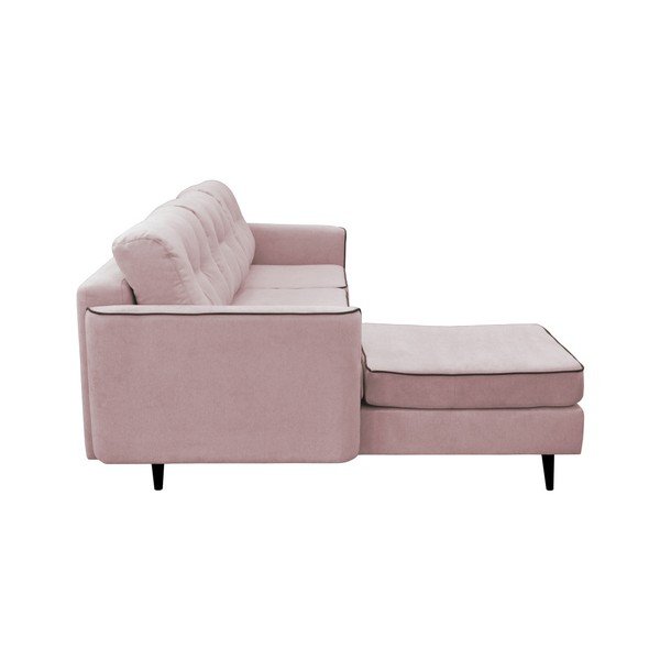 Roza kavč s črnimi nogami Mazzini Sofas Dragonfly, levi kot-image-2