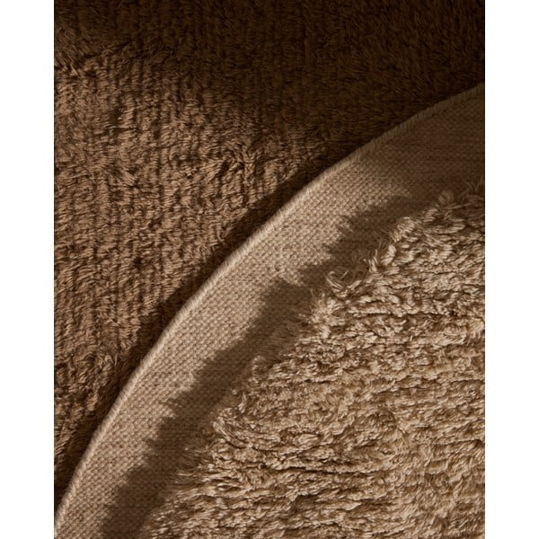 Kremno bela ročno tkana volnena okrogla preproga ø 200 cm Marely – Kave Home-image-3