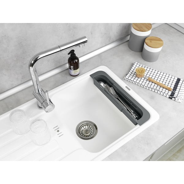 Siv plastičen teleskopski odcejalnik za pomivalno korito 49,5x8,5 cm Fino – Wenko-image-2