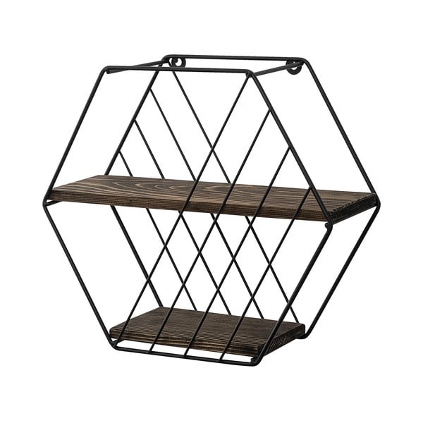 Rjava večnivojska polica iz masivne smreke 44 cm Liliales – Kalune Design