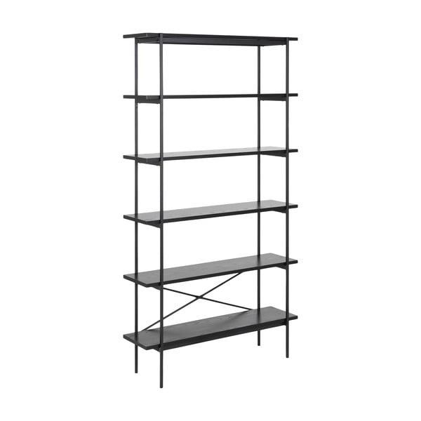 Črn regal v jesenovem dekorju 94x172 cm Angus – Actona-image-2