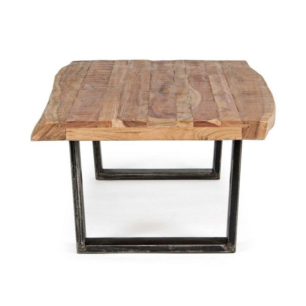Črna/v naravni barvi klubska mizica z mizno ploščo iz akacije 70x120 cm Elmer – Bizzotto-image-3