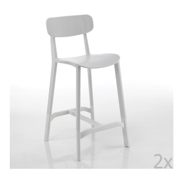 Komplet 2 belih barskih stolčkov, primernih za na prostem Tomasucci Mara