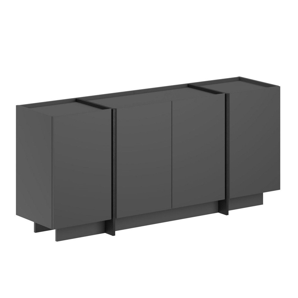 Siva komoda z luknjo za kable Dorma