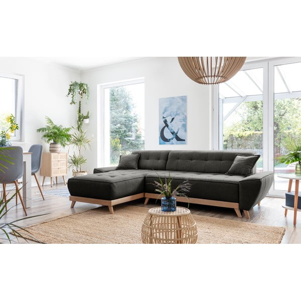 Temno siva raztegljiva sedežna garnitura Miuform Dazzling Daisy-image-3