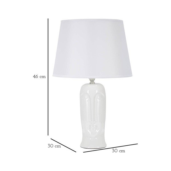 Bela keramična namizna svetilka s tekstilnim senčnikom (višina 46 cm) Statua – Mauro Ferretti-image-4