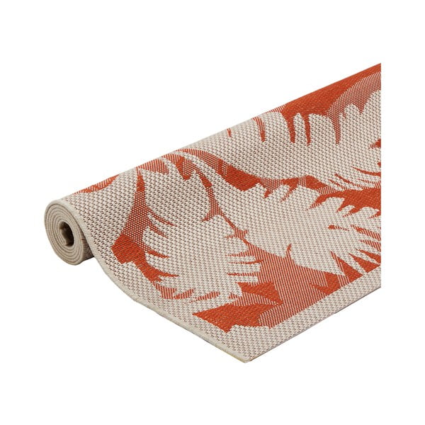 Oranžno-bež zunanja preproga Floorita Palms, 135 x 190 cm-image-2