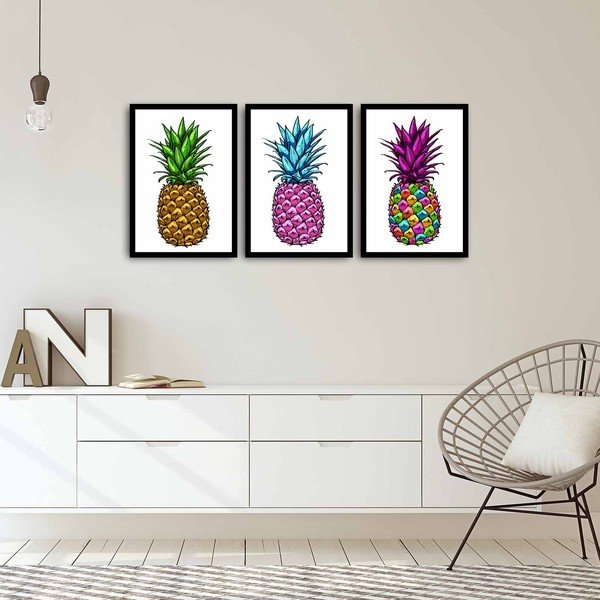 3-delna slika Pineapple, 109 x 50 cm-image-1