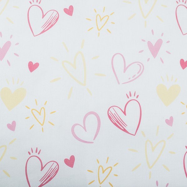 Rožnata enojna bombažna otroška posteljnina 140x200 cm Kapybara Heart – Jerry Fabrics-image-4