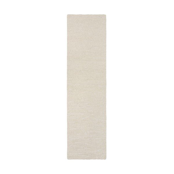 Slonokoščen ročno tkan volnen tekač 80x230 cm Harris Boucle – Flair Rugs