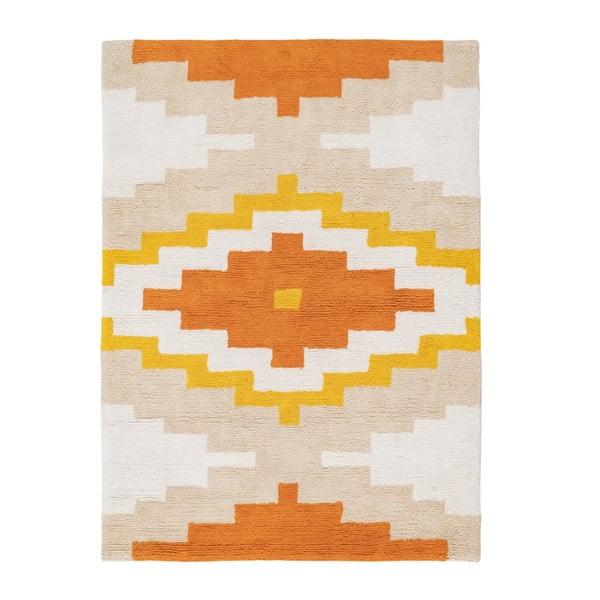 Oranžna pralna bombažna preproga 100x135 cm Azteca – Ixia