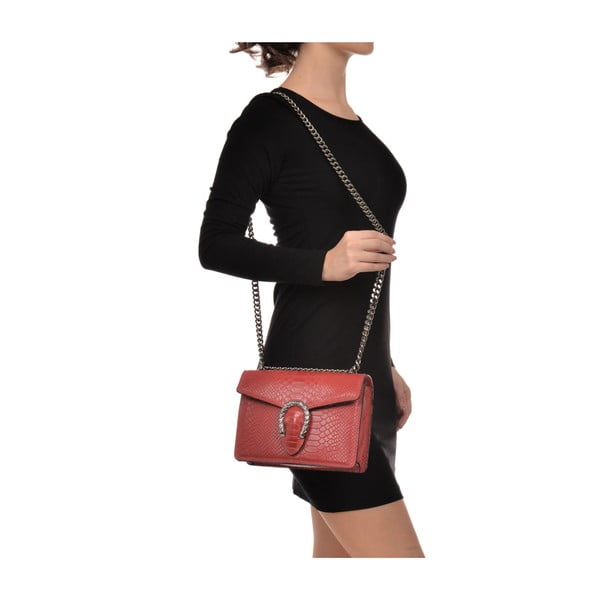 Rdeča usnjena pisemska torbica Renata Corsi Fiona-image-4