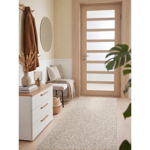 Siv/kremno bel pralen tekač 80x240 cm Rocco Dark Cream – Elle Decoration-image-1