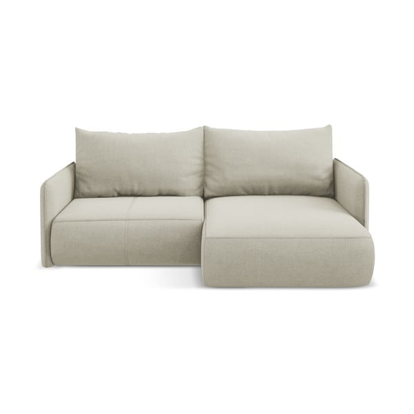 Kremno bela raztegljiva/s prostorom za shranjevanje kotna sedežna garnitura (desni kot) Nanea – Makamii