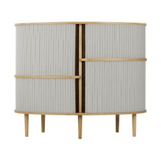 Siva/naravna omarica v hrastovem dekorju z drsnimi vrati 120x100x50 cm Audacious – UMAGE