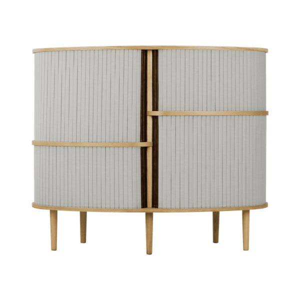 Siva/naravna omarica v hrastovem dekorju z drsnimi vrati 120x100x50 cm Audacious – UMAGE