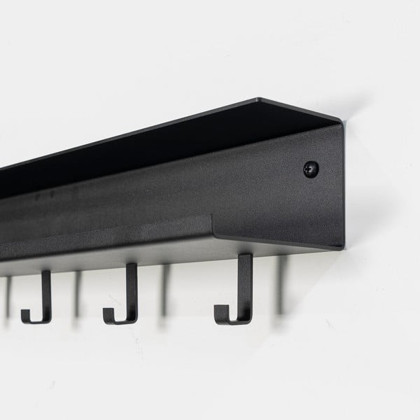 Črn kovinski stenski obešalnik s polico 50 cm Easy – Spinder Design-image-4