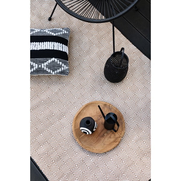 Krem obojestranska zunanja preproga iz reciklirane plastike Green Decore Solitaire, 120 x 180 cm-image-1