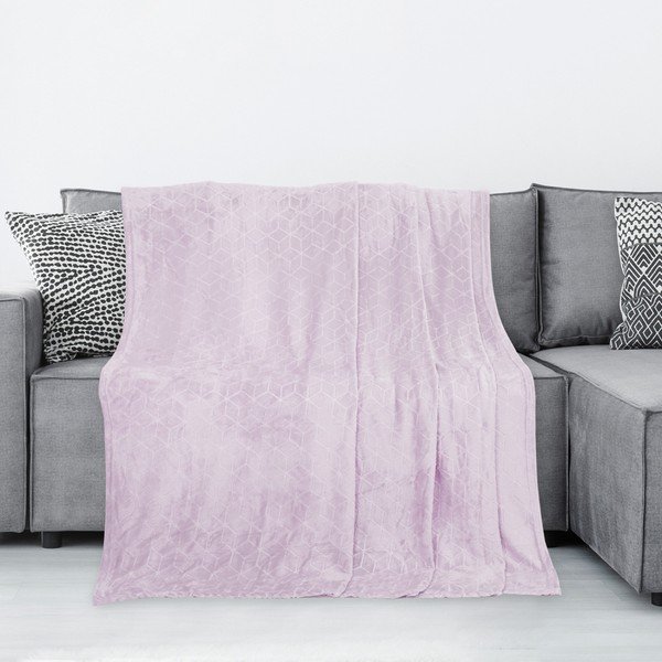 Prašno rožnata odeja iz mikrovlaken DecoKing Nessa, 150 x 70 cm-image-2