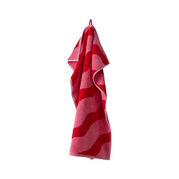 Rdeča/rožnata bombažna brisača 50x70 cm Waves – Jotex-image-2