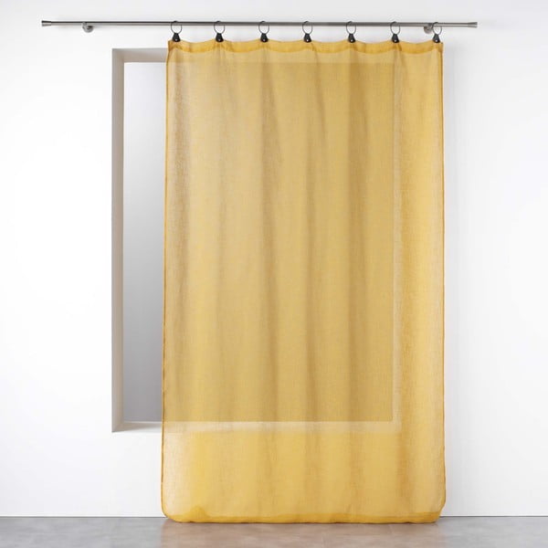 Rumena prosojna zavesa iz tančice 140x240 cm Linka – douceur d'intérieur