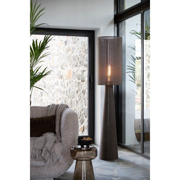 Rjava stoječa svetilka s tekstilnim senčilom (višina 180 cm) Micky – Light & Living-image-1