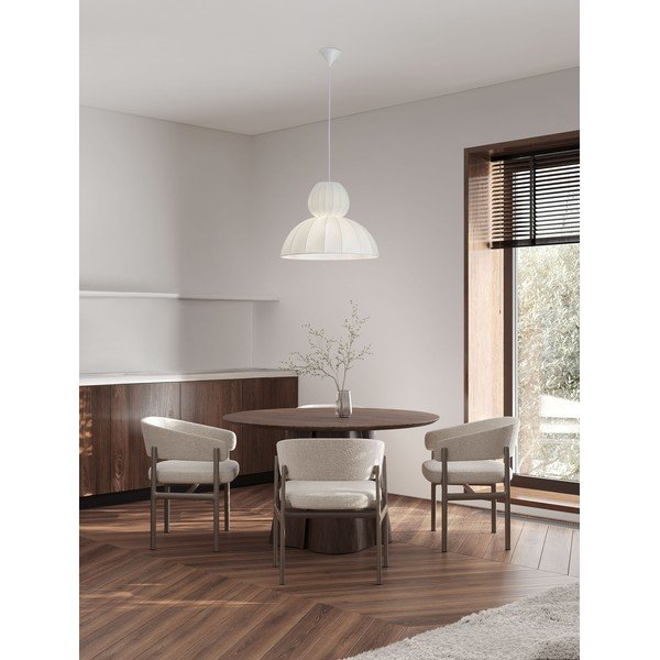 Mat bela tekstilna viseča svetilka ø 50 cm Delina – Nova Luce-image-1