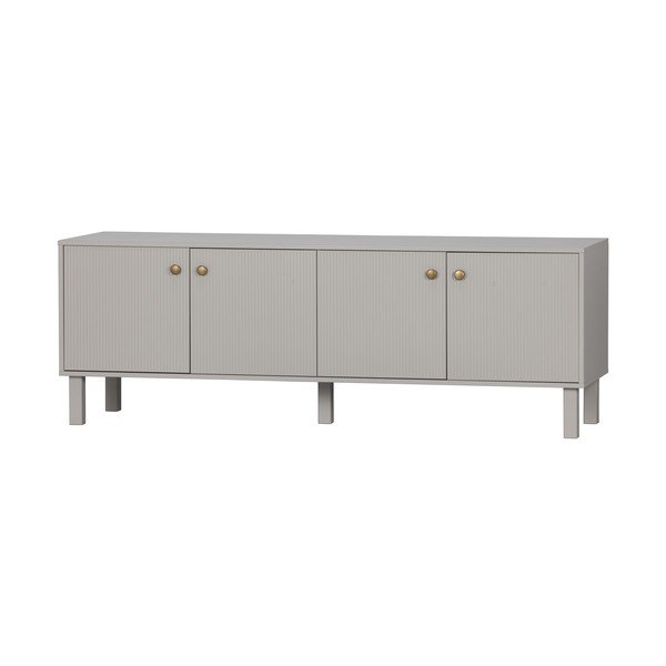 Svetlo siva TV omarica iz masivnega bora 160x56 cm Madu – WOOOD-image-4