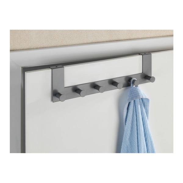 Siv kovinski obešalnik za vrata 39 cm Celano - Wenko-image-1