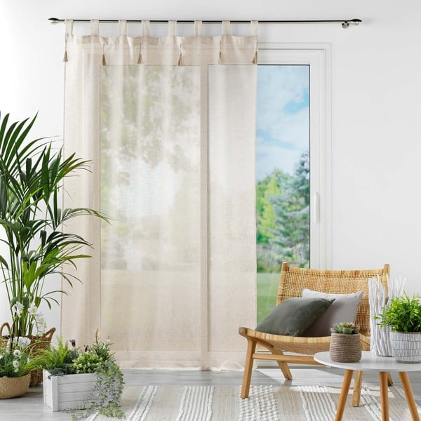 Bež prosojna zavesa 140x240 cm Dalila – douceur d'intérieur-image-2