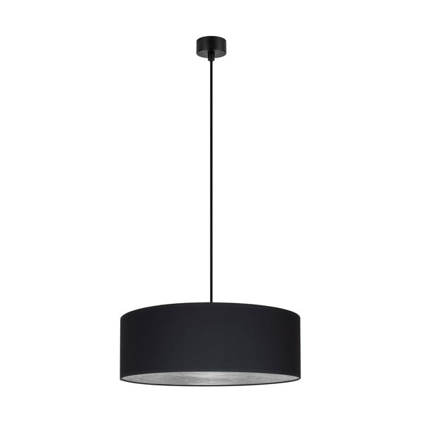 Črna viseča svetilka s srebrnimi detajli Žarnica Attack Tres XL, ⌀ 45 cm