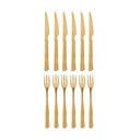 Pribor iz nerjavečega jekla v zlati barvi 12 ks Ollin – Bloomingville