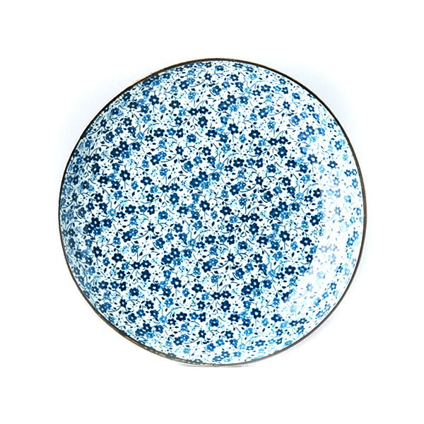 Modro-bel keramičen krožnik MIJ Daisy, ø 23 cm