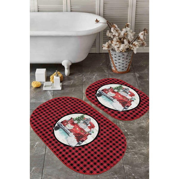 Rdeče/črne kopalniške preproge v kompletu 2 ks 60x100 cm Full Ride – Mila Home-image-1