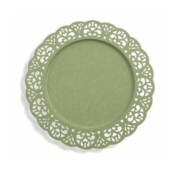 Komplet 6 dekorativnih zelenih kovinskih krožnikov Villa d'Este Pierced, ⌀ 32 cm