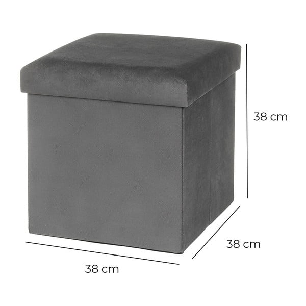 Temno siv žameten tabure Estela – Casa Selección-image-3