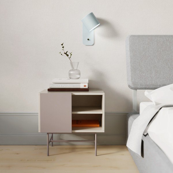 Bež kremno bela nočna omarica v mat dekorju s policami Nube – Teulat-image-1