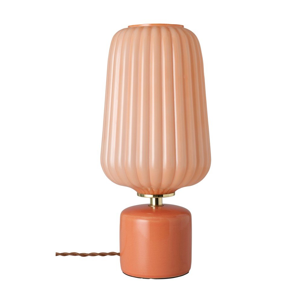 Rožnato-oranžna steklena namizna svetilka (višina 40 cm) Daria