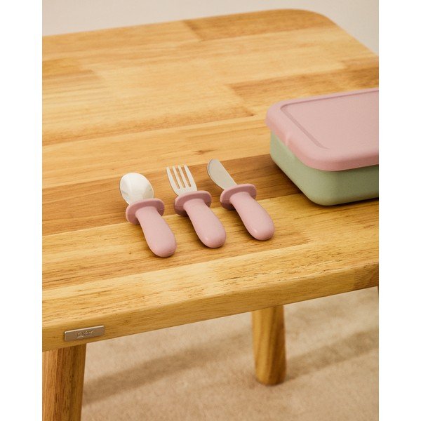 Rožnata/turkizna silikonska otroška posoda za malico Lili – Kave Home-image-2