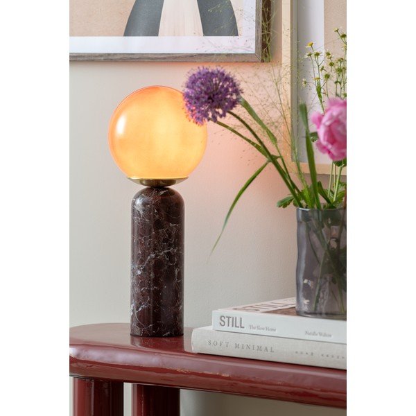 Bordo rdeča marmorna namizna svetilka (višina 38 cm) Lazio Sphere – Leitmotiv-image-1